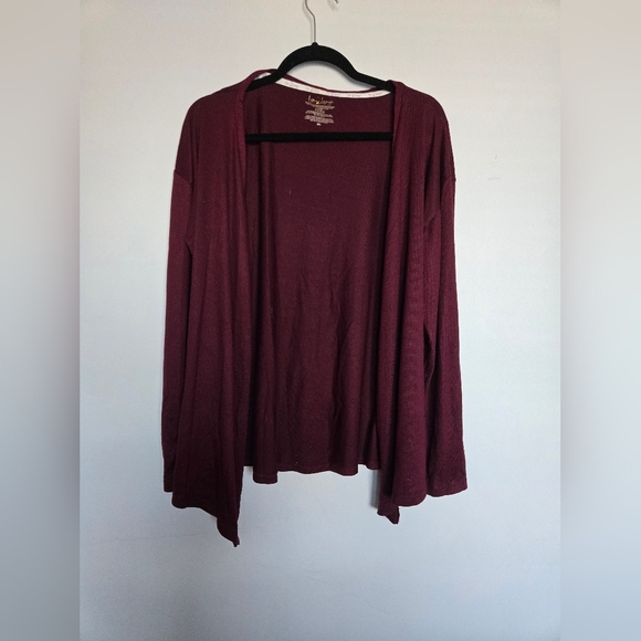 Burgundy Lightweight Long Sleeve Cardigan - Picture 1 of 6